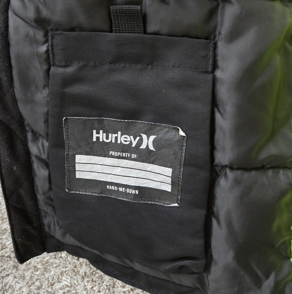 Hurley Kids Size 10/12 Black Winter Coat - Picture 4 of 7